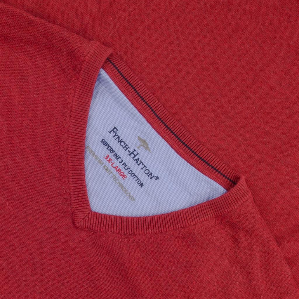 FYNCH HATTON V-Pullover Übergrößen Herrenmode rot in kaufen