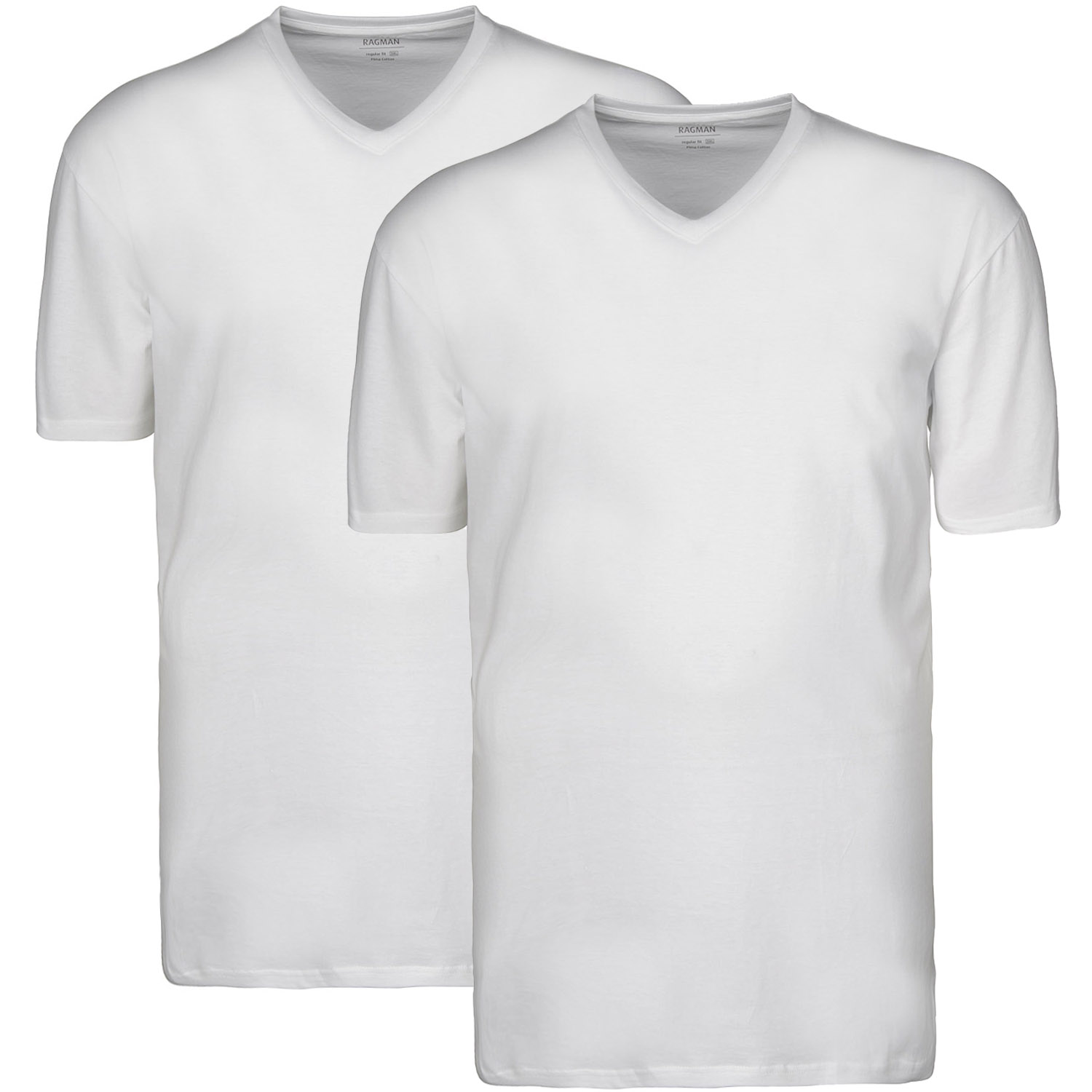 RAGMAN T-Shirt, Herrenmode Doppelpack in Übergrößen weiß kaufen