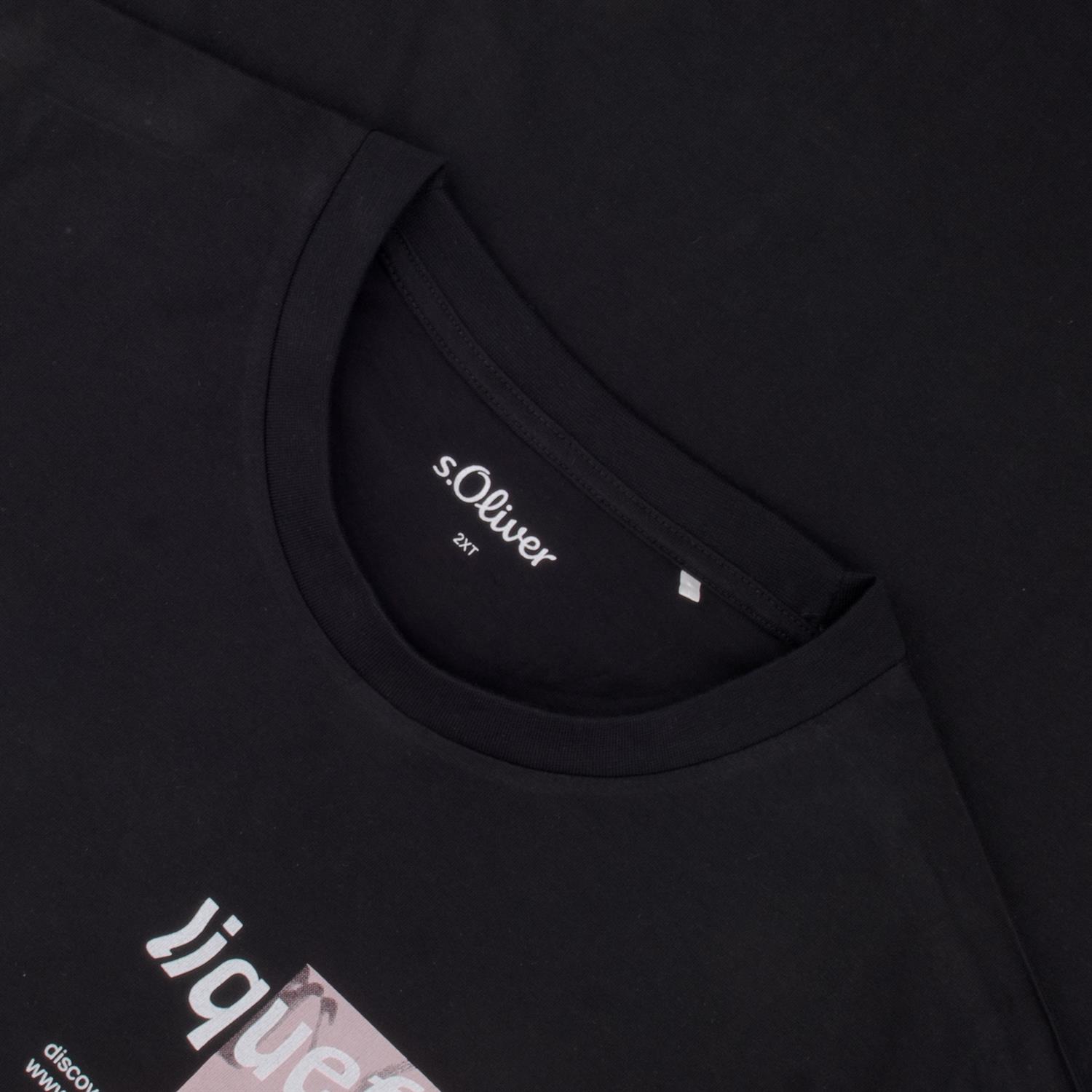 lang EXTRA kaufen schwarz S.OLIVER in Herrenmode T-Shirt Übergrößen -